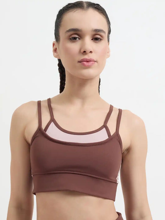 SG H1WSB83321 Women Brown Sports Bra