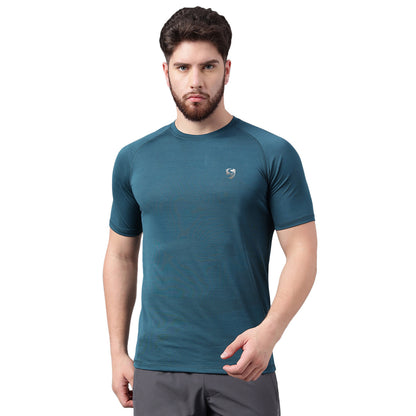 SG Men's Round Neck Petrol T-Shirt | Ideal for Trail Running, Fitness & Training, Jogging, Regular & Fashion Wear