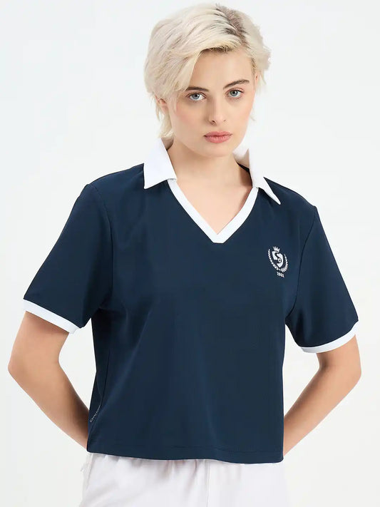 SG H1WP83202 Women Navy Polo T-Shirt