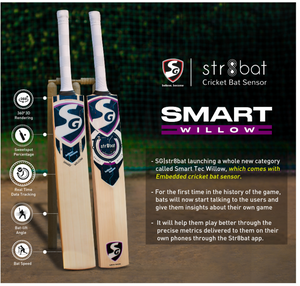 SG Smart Willow English Willow Cricket Bat with SG|Str8bat Sensor