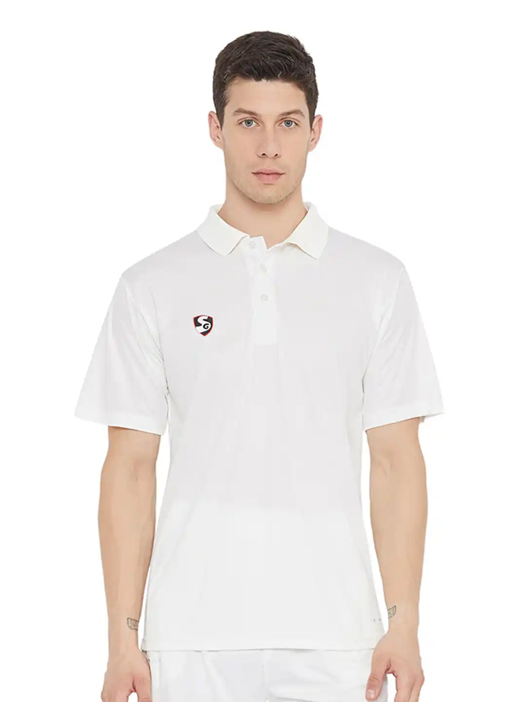 SG Senior Club Half Sleeve Cricket Shirt Whites