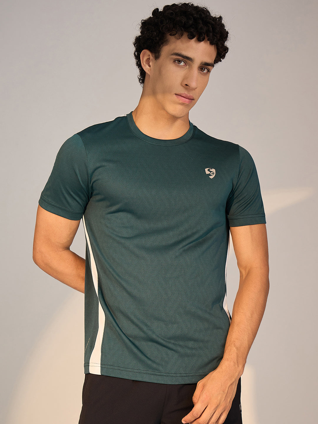 T-SHIRT MEN SG H3MT8209 TEAL GREEN/WHITE