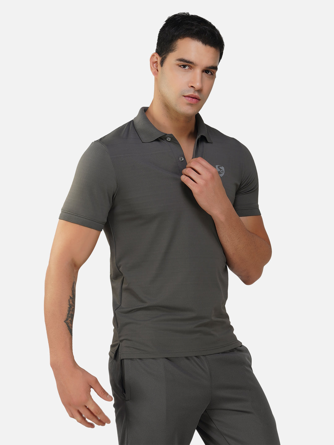 SG Regular Comfort Fit Polo T-Shirt For Mens & Boys, Slate Grey & Sage Green | Ideal for Trail Running, Fitness & Training, Jogging, Gym Wear & Fashion Wear