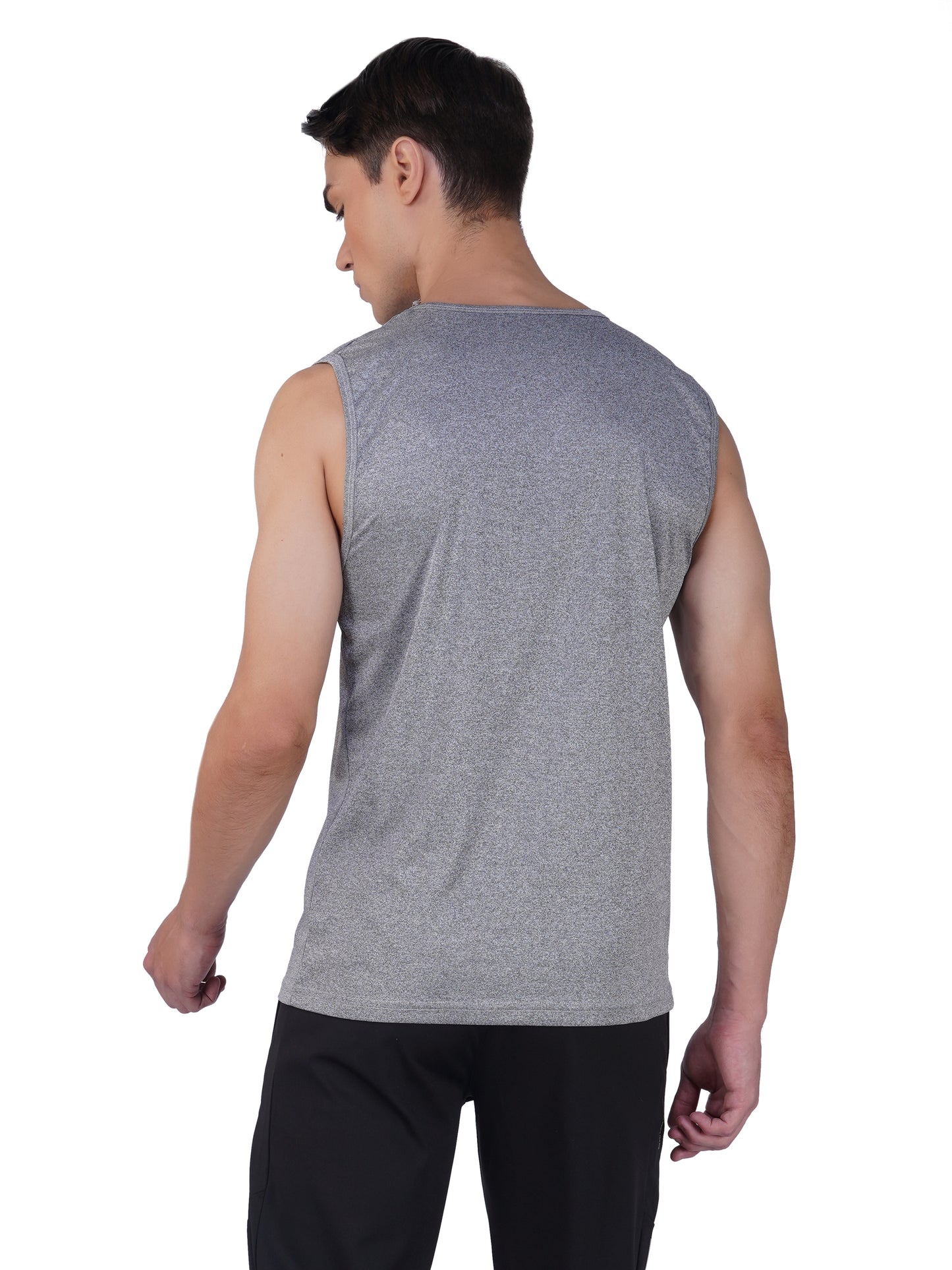 SG Men's Round Neck Grey Vest | Ideal for Trail Running, Fitness & Training, Jogging, Regular & Fashion Wear