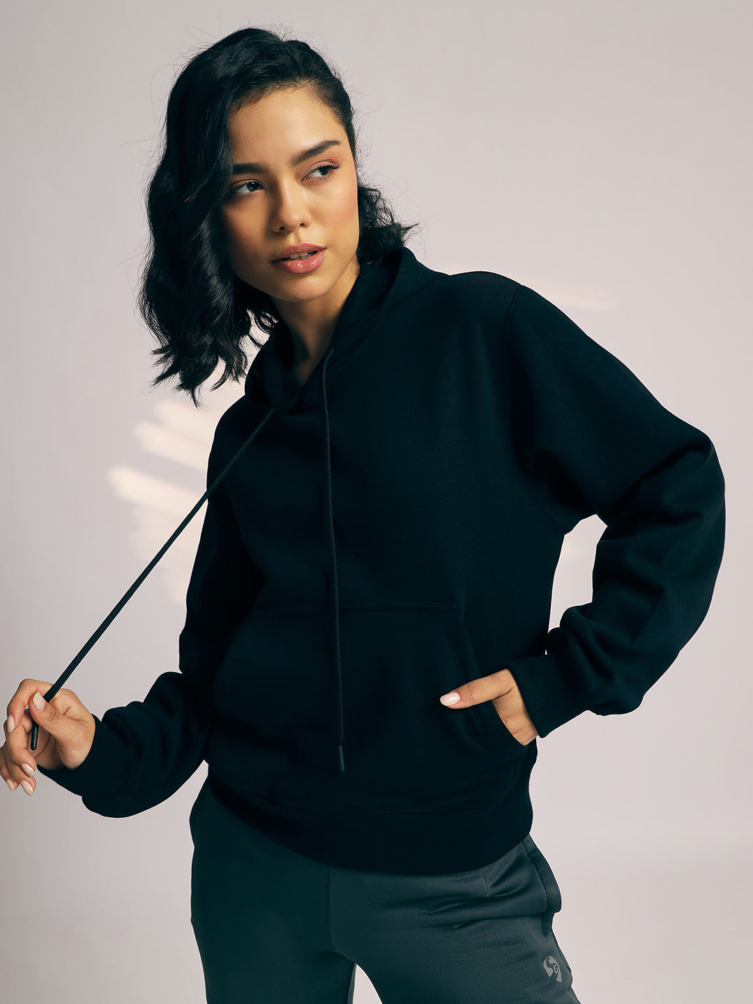 HOODIE WOMEN SG H4WH8293 BLACK