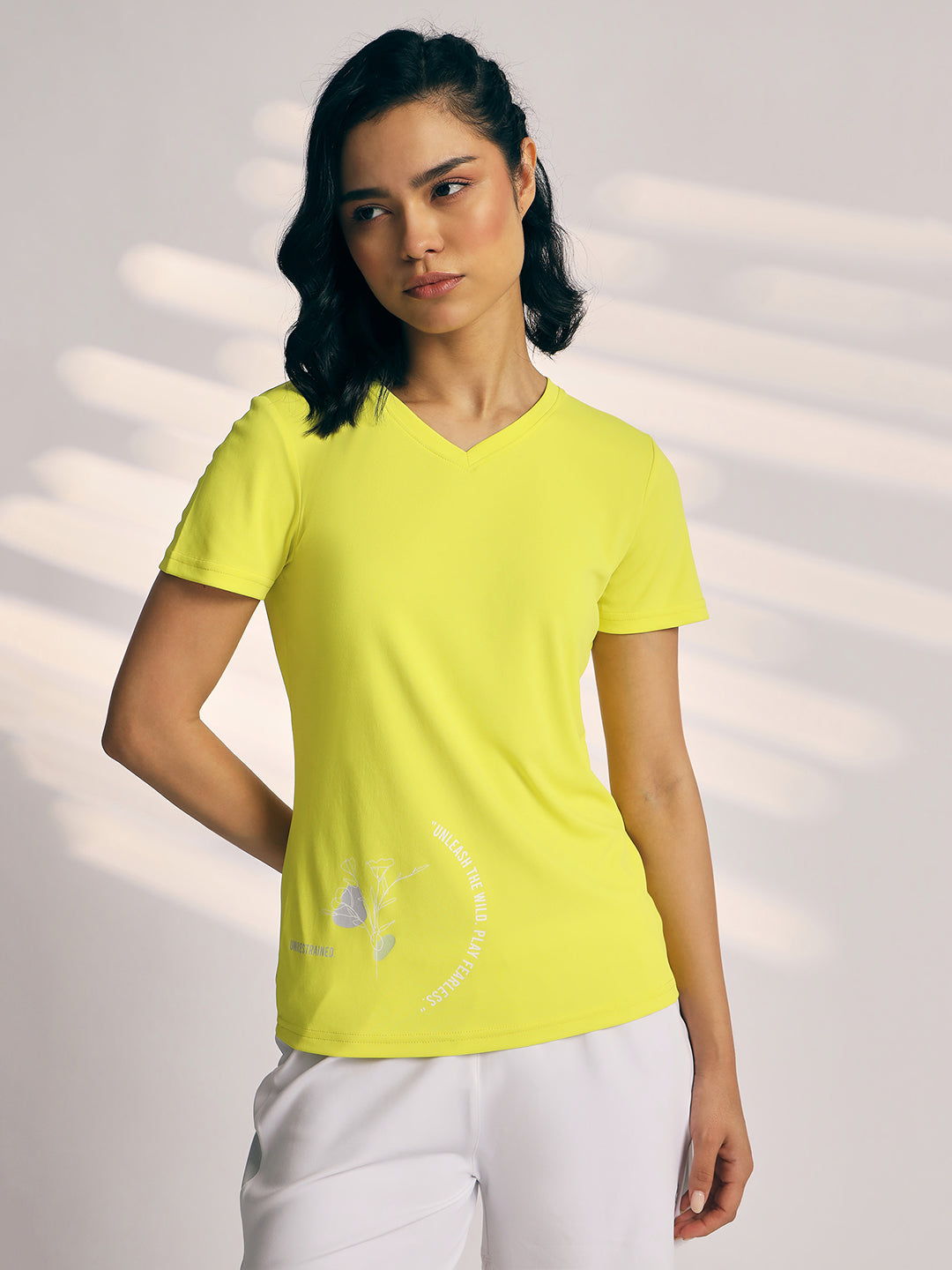 T-SHIRT WOMEN SG H3WT8258 CHARTREUSE YELLOW