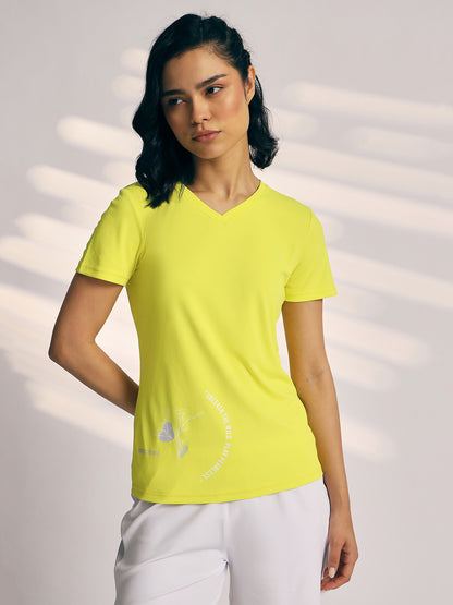 T-SHIRT WOMEN SG H3WT8258 CHARTREUSE YELLOW