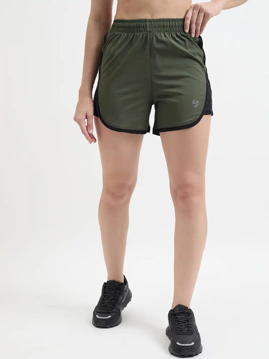 SG H2WS83252 Women Olive Green Shorts