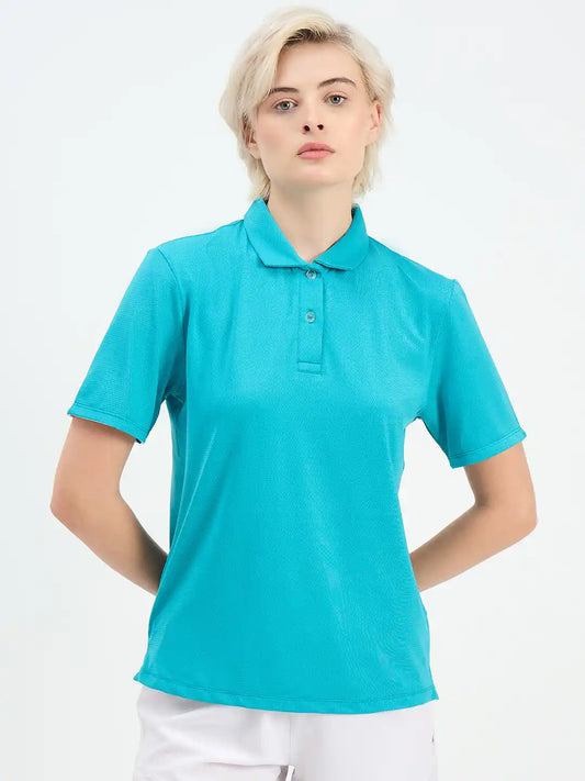 SG H1WP83192 Women Turquoise Polo T-Shirt