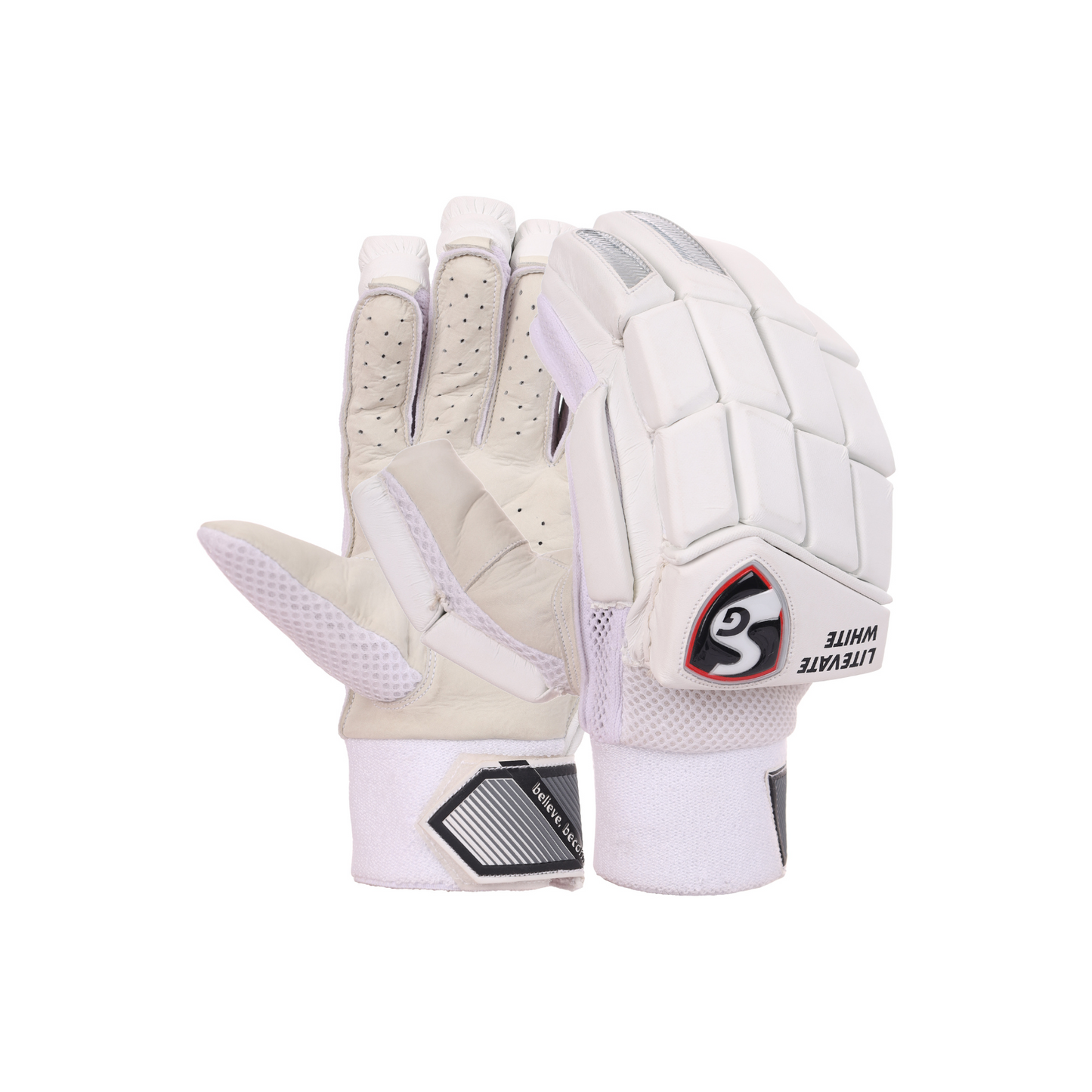 SG Litevate White Batting Gloves