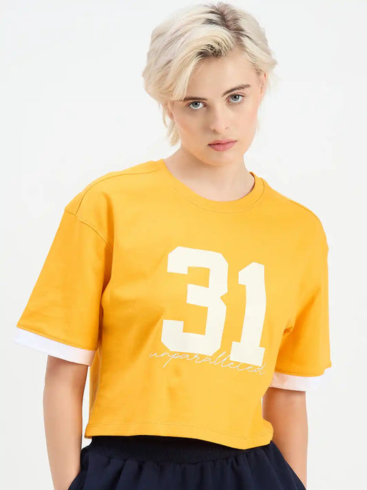 SG H1WT83172 Women Yellow T-Shirt