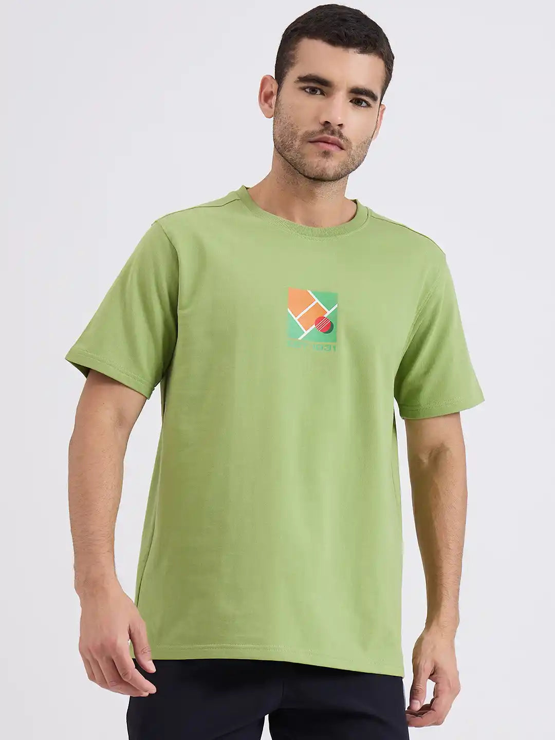 SG H1MT84172 Men Green T-Shirt