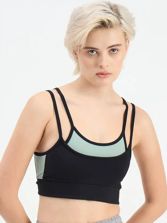 SG H1WSB83322 Women Black Sports Bra