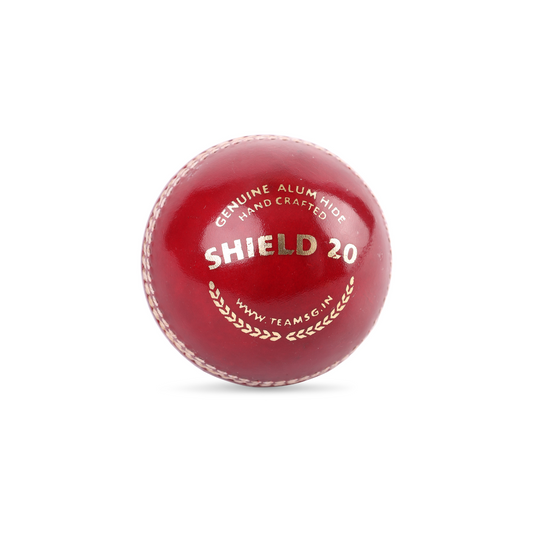 SG Shield 20 Red Cricket Leather Ball (Pack of 3)