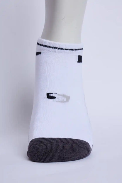 Jump Men’s Half Terry Sneaker Socks – White & Dark Grey