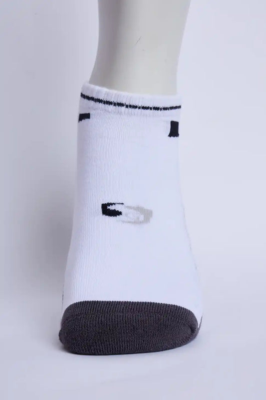 Jump Men’s Half Terry Sneaker Socks – White & Dark Grey