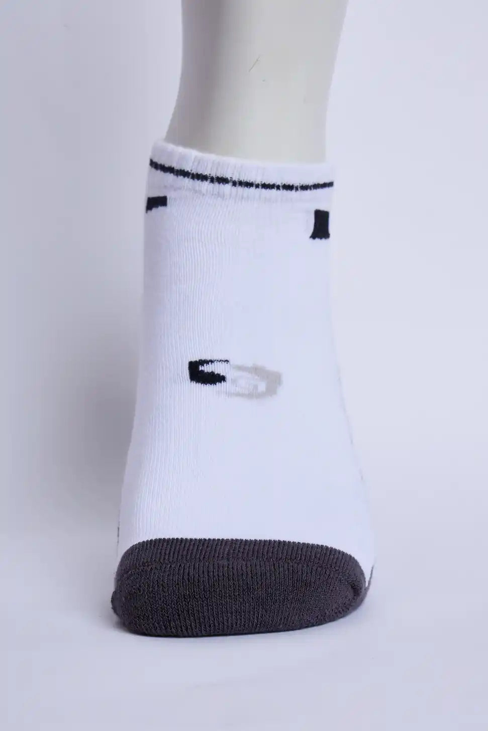 Jump Men’s Half Terry Sneaker Socks – White & Dark Grey