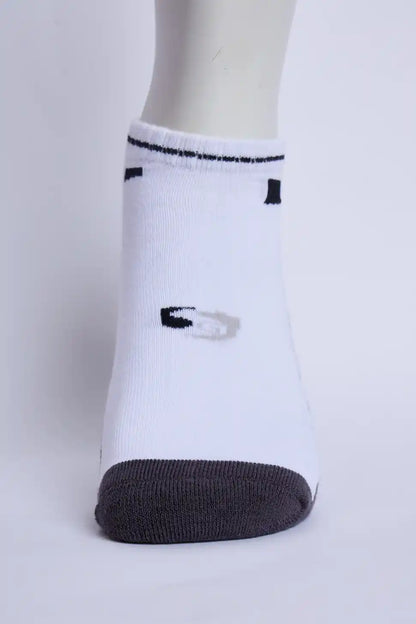 Jump Men’s Half Terry Sneaker Socks – White & Dark Grey