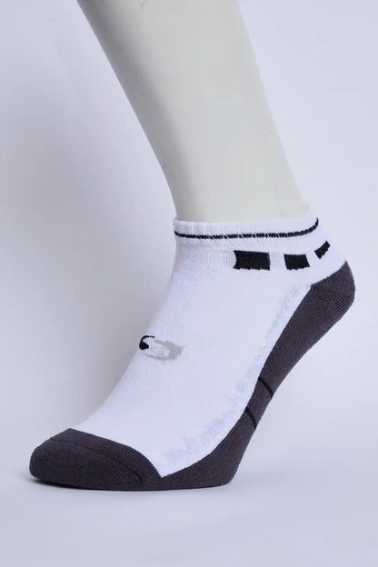 Jump Men’s Half Terry Sneaker Socks – White & Dark Grey