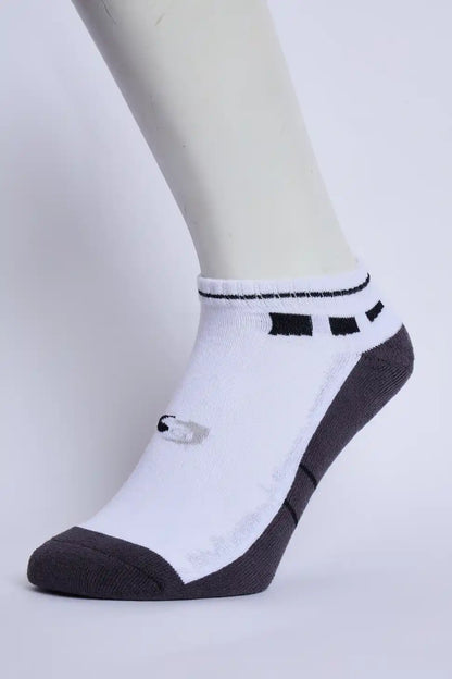 Jump Men’s Half Terry Sneaker Socks – White & Dark Grey