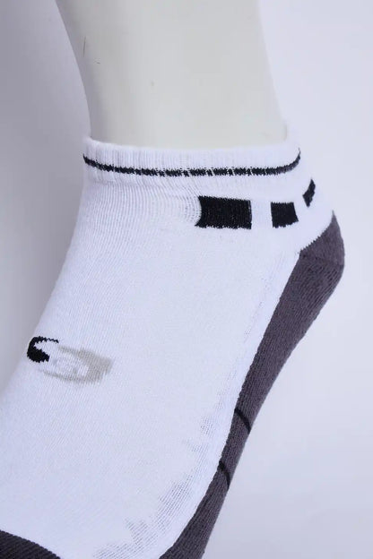 Jump Men’s Half Terry Sneaker Socks – White & Dark Grey