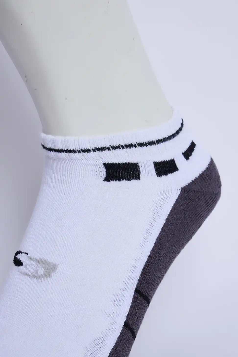 Jump Men’s Half Terry Sneaker Socks – White & Dark Grey