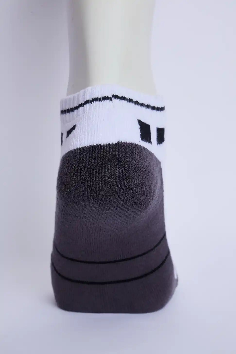 Jump Men’s Half Terry Sneaker Socks – White & Dark Grey