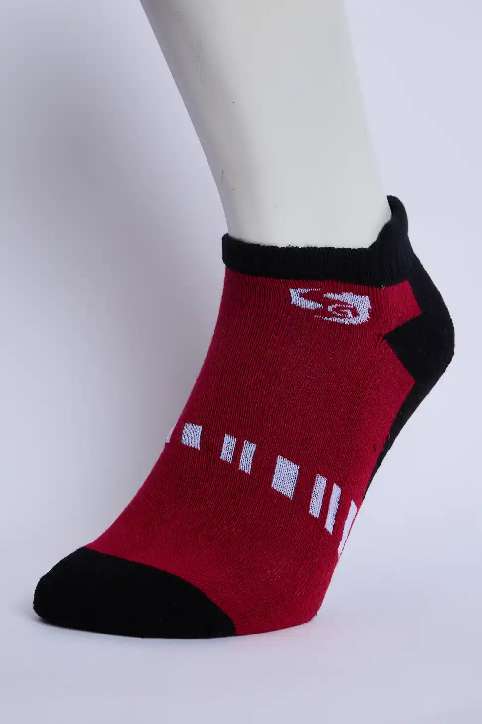 Comfort Men’s Half Terry Sneaker Socks – Red & Black