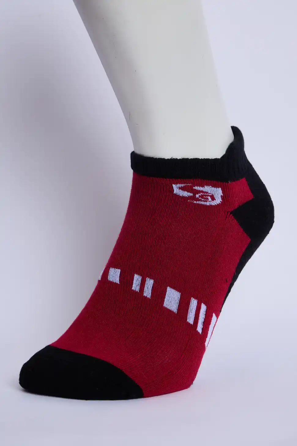 Comfort Men’s Half Terry Sneaker Socks – Red & Black