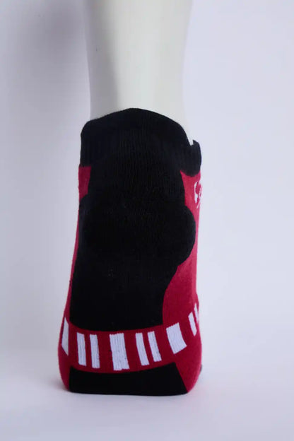 Comfort Men’s Half Terry Sneaker Socks – Red & Black