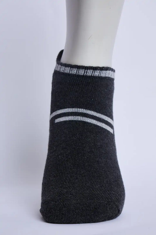 Flex Men’s Full Terry Sneaker Socks – Dark Grey Melange