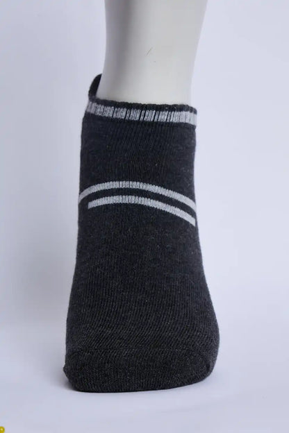 Flex Men’s Full Terry Sneaker Socks – Dark Grey Melange