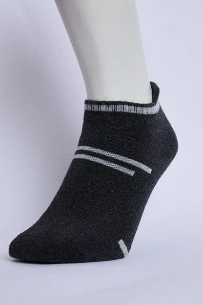 Flex Men’s Full Terry Sneaker Socks – Dark Grey Melange