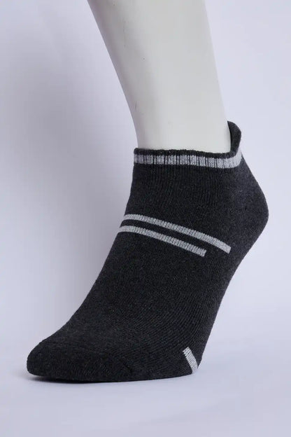 Flex Men’s Full Terry Sneaker Socks – Dark Grey Melange