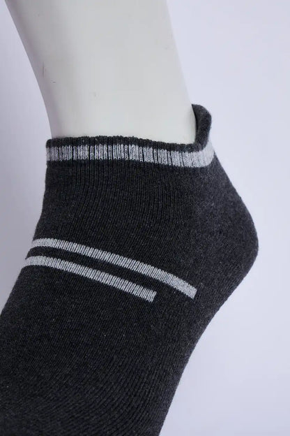 Flex Men’s Full Terry Sneaker Socks – Dark Grey Melange