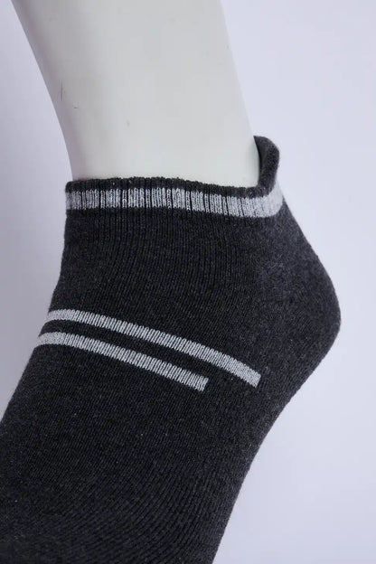 Flex Men’s Full Terry Sneaker Socks – Dark Grey Melange