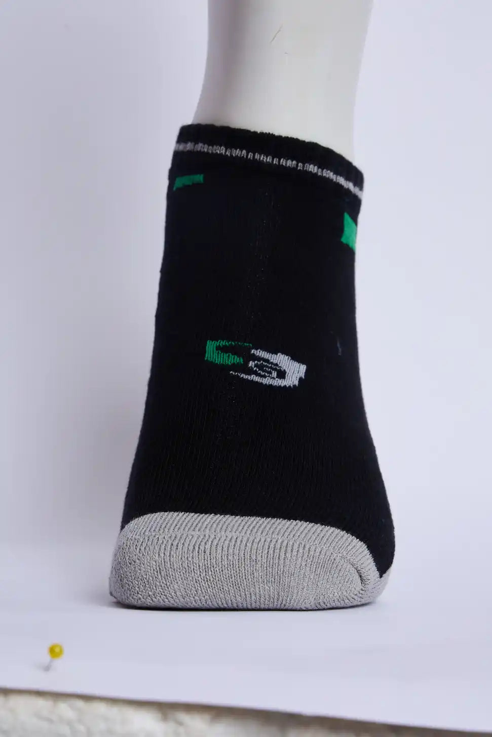 Jump Men’s Half Terry Sneaker Socks – Black & Light Grey