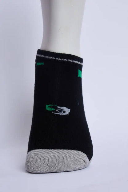 Jump Men’s Half Terry Sneaker Socks – Black & Light Grey