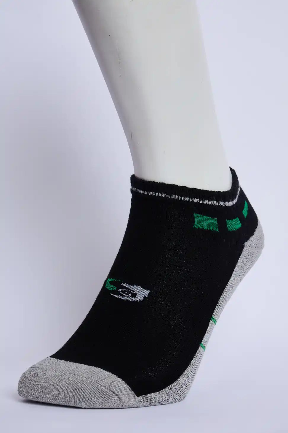 Jump Men’s Half Terry Sneaker Socks – Black & Light Grey