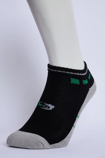 Jump Men’s Half Terry Sneaker Socks – Black & Light Grey