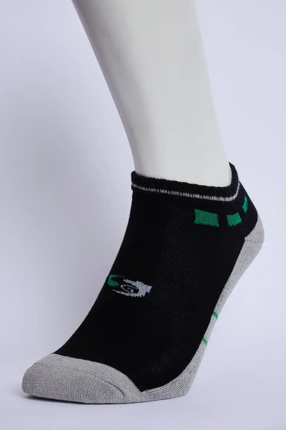 Jump Men’s Half Terry Sneaker Socks – Black & Light Grey