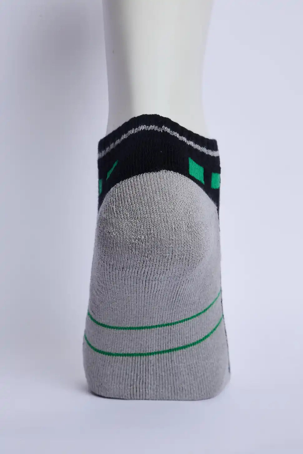 Jump Men’s Half Terry Sneaker Socks – Black & Light Grey