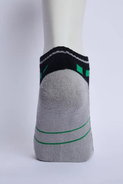 Jump Men’s Half Terry Sneaker Socks – Black & Light Grey