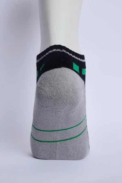 Jump Men’s Half Terry Sneaker Socks – Black & Light Grey