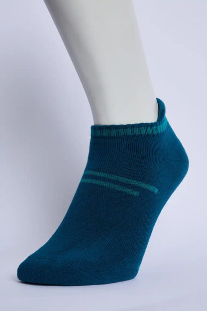Flex Men’s Full Terry Sneaker Socks – Peacock Blue