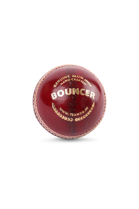 SG Bouncer Red Cricket Leather Ball (Pack of 3)