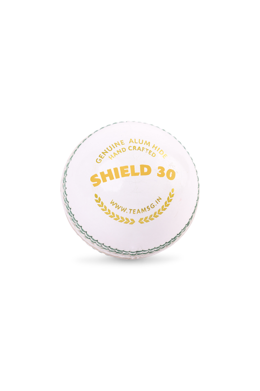 SG Shield 30 White Youth Leather Ball
