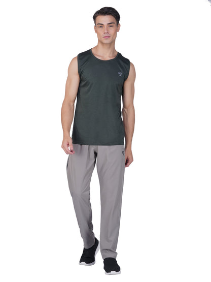 SG Men's Round Neck Olive Vest | Ideal for Trail Running, Fitness & Training, Jogging, Regular & Fashion Wear