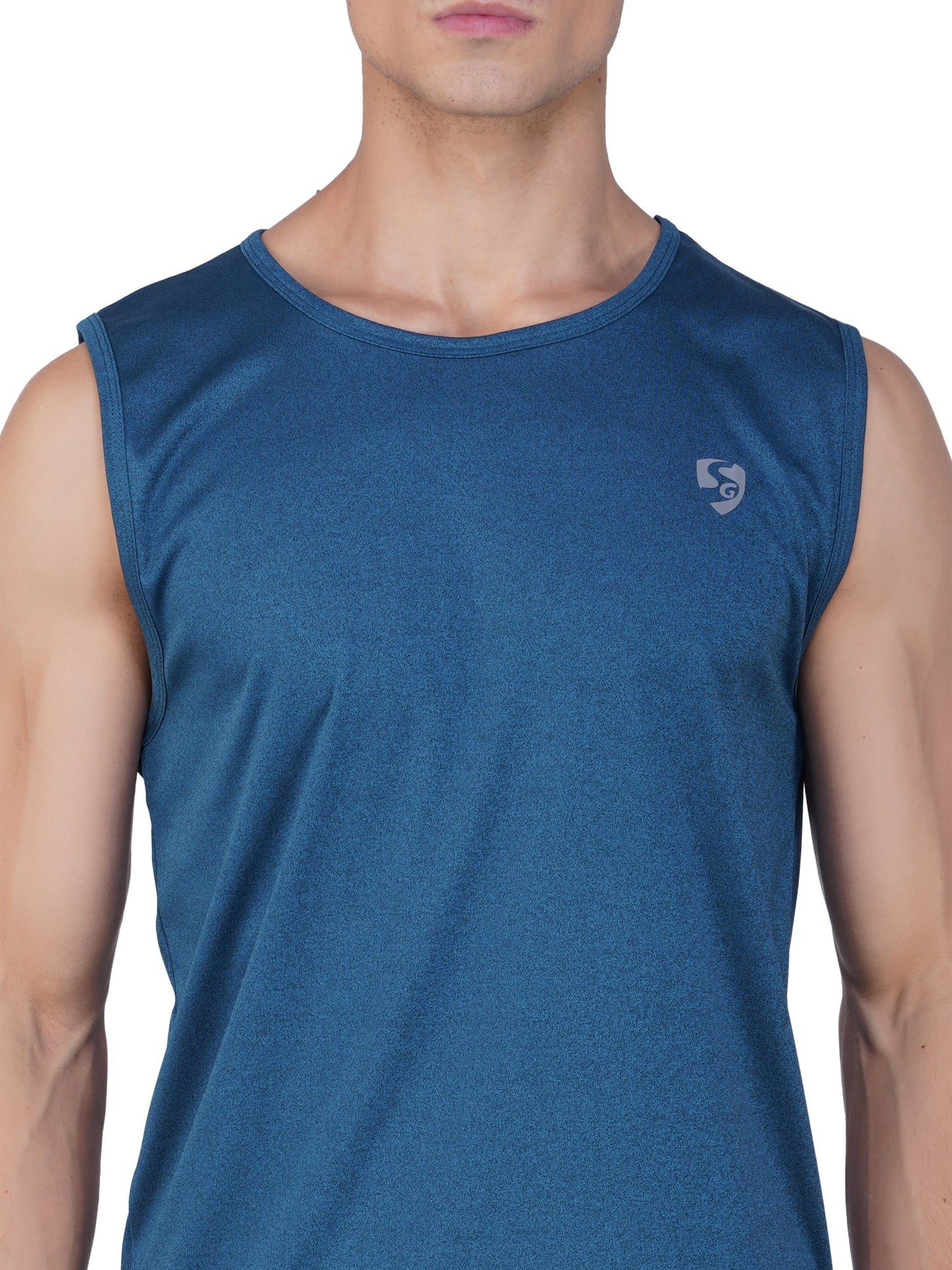 SG Men's Round Neck Blue Vest | Ideal for Trail Running, Fitness & Training, Jogging, Regular & Fashion Wear