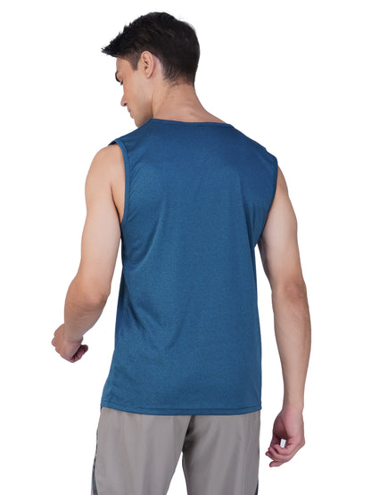 SG Men's Round Neck Blue Vest | Ideal for Trail Running, Fitness & Training, Jogging, Regular & Fashion Wear